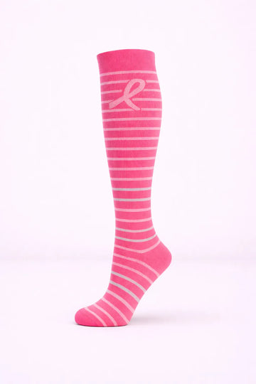 Joyful Compression – Pink Ribbon Stripe
